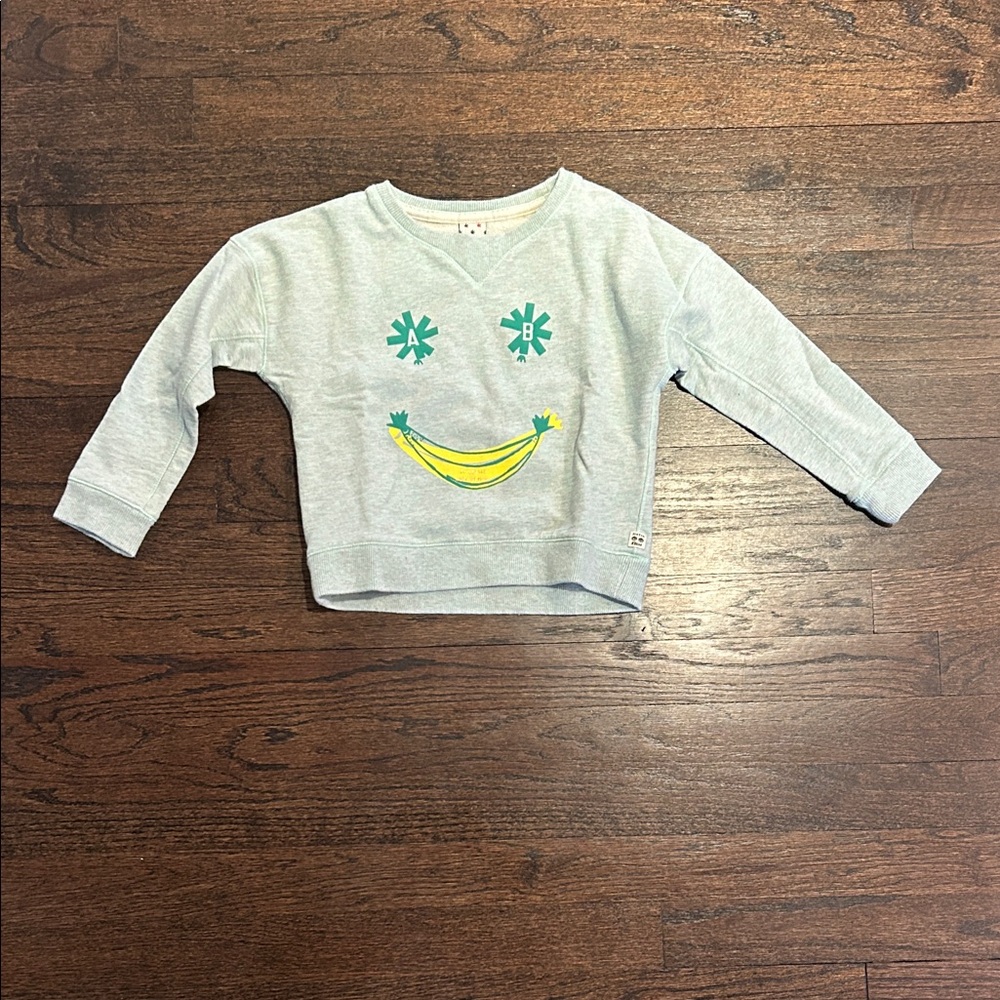 Scotch R'Belle Girls Light Green Crewneck with Banana Smile Graphic Size 4